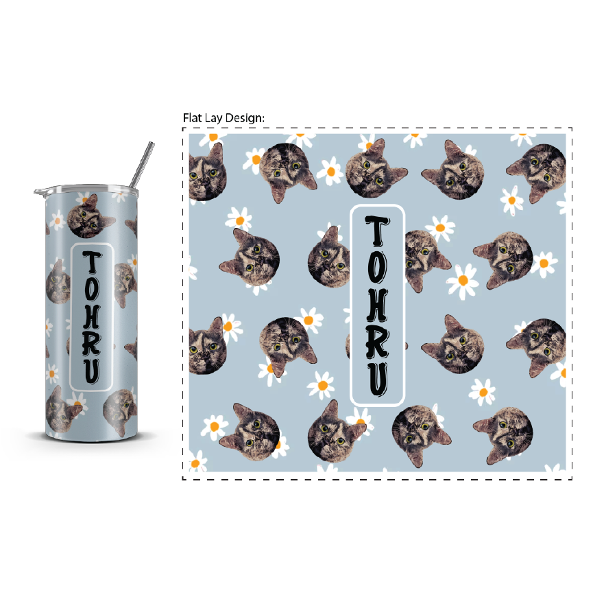20oz. Slim Tumbler: Customizable Cat Tumbler
