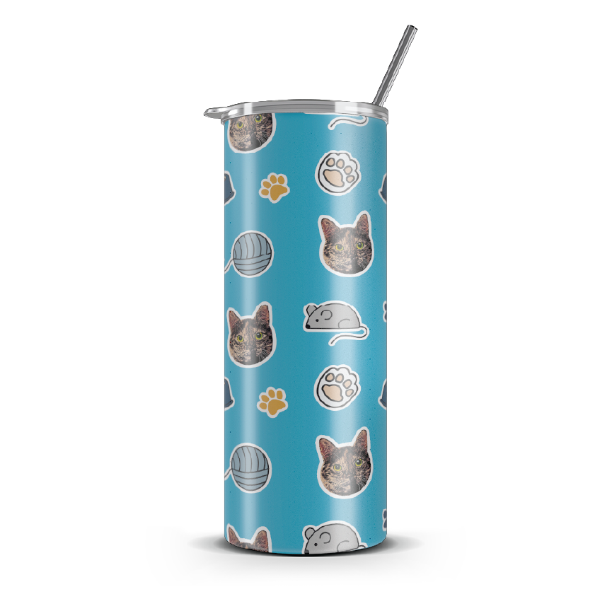 20oz. Slim Tumbler: Blue Mouse