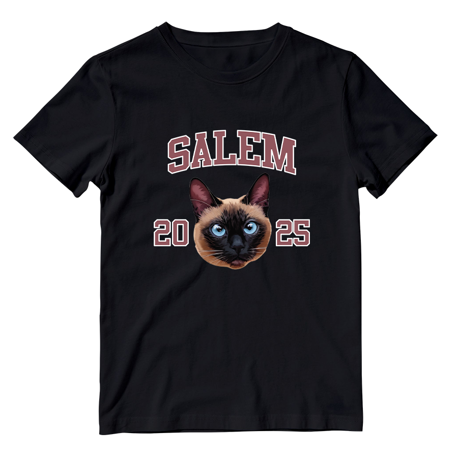 Cotton Shirt: Custom Varsity Cat