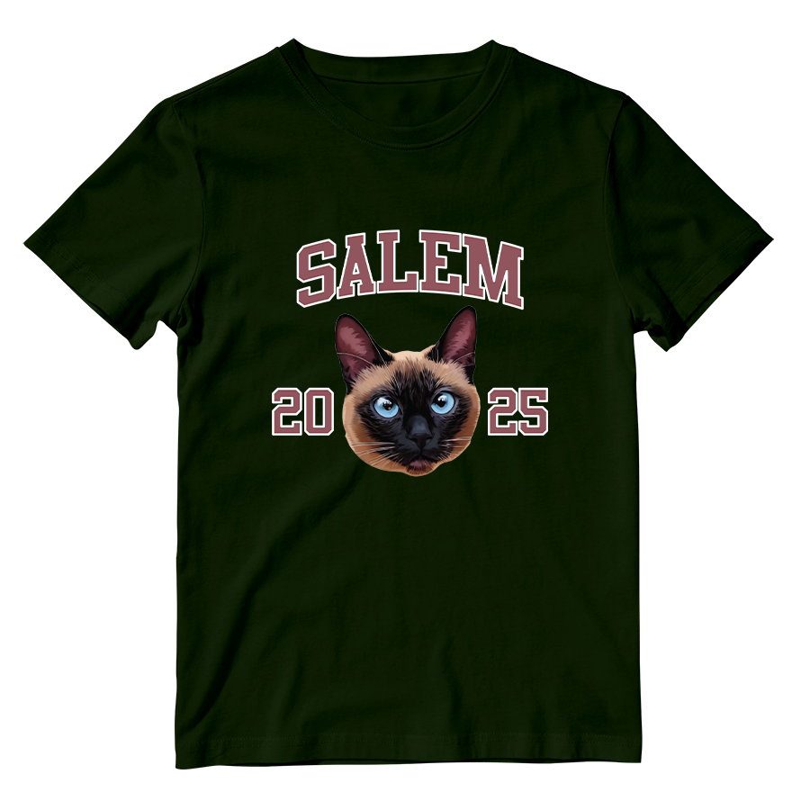 Cotton Shirt: Custom Varsity Cat