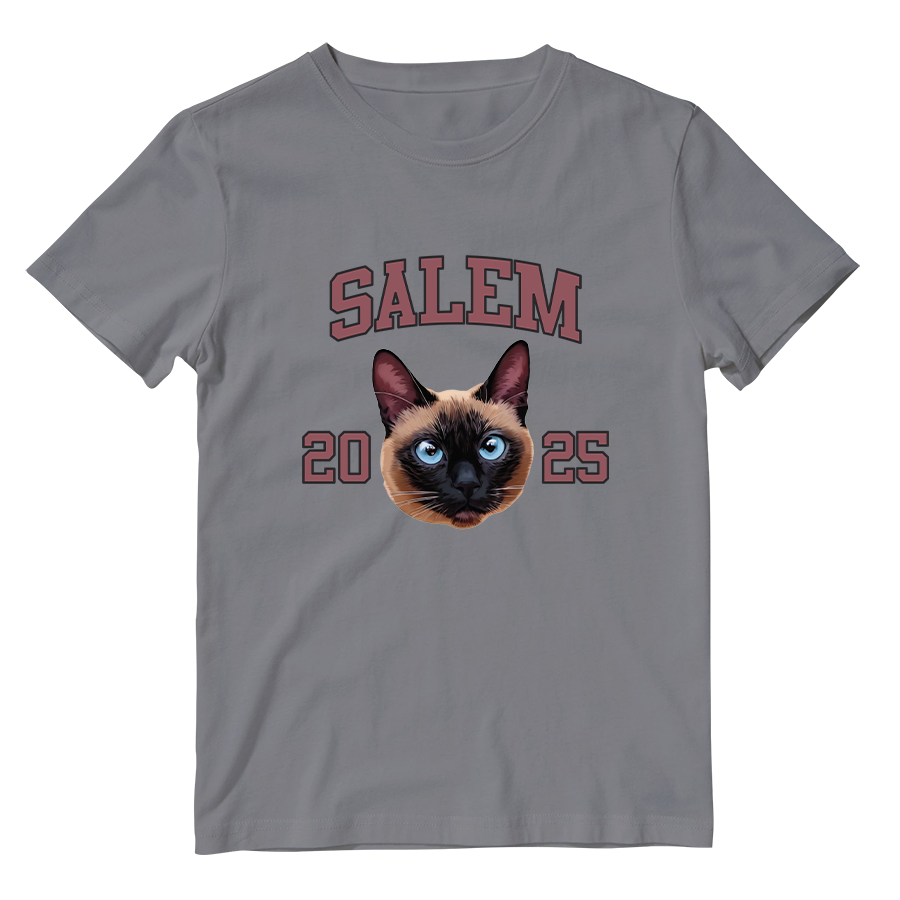 Cotton Shirt: Custom Varsity Cat