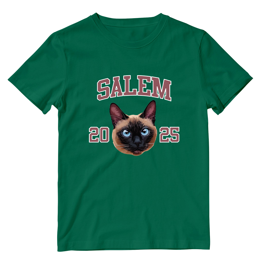 Cotton Shirt: Custom Varsity Cat
