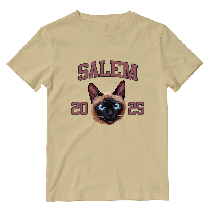 Cotton Shirt: Custom Varsity Cat