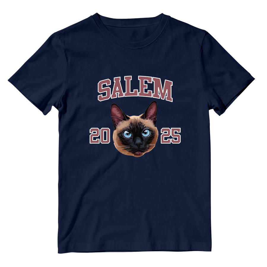 Cotton Shirt: Custom Varsity Cat
