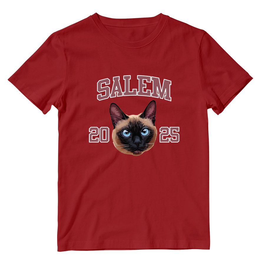 Cotton Shirt: Custom Varsity Cat