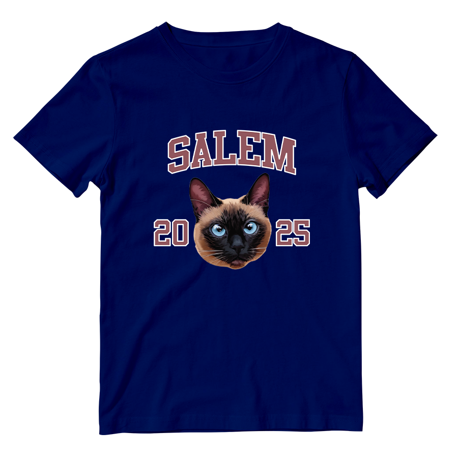 Cotton Shirt: Custom Varsity Cat