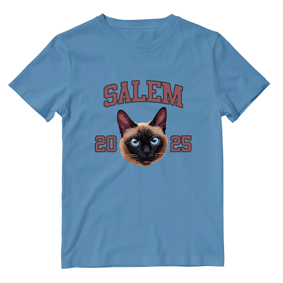 Cotton Shirt: Custom Varsity Cat