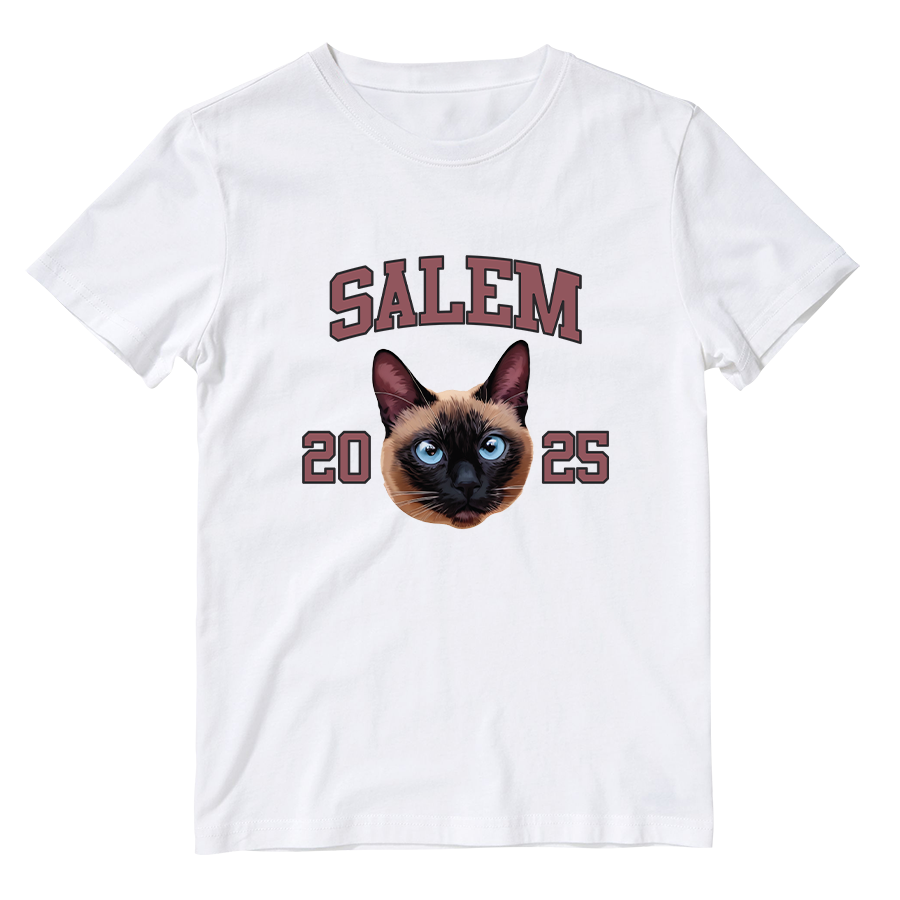 Cotton Shirt: Custom Varsity Cat