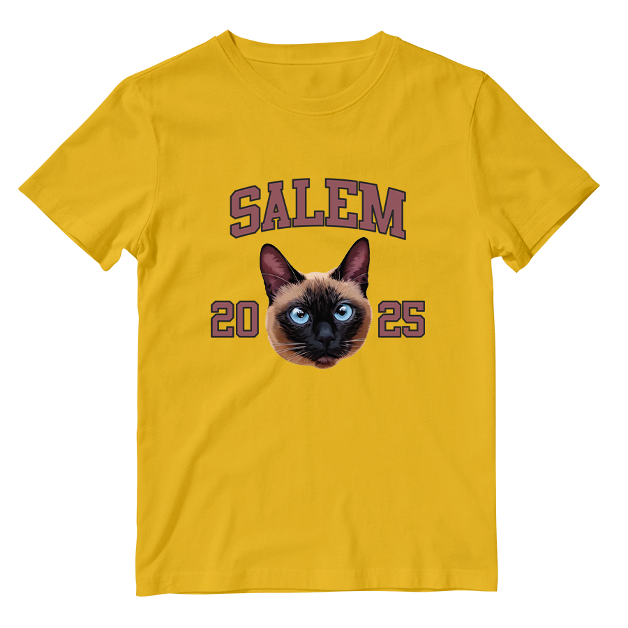 Cotton Shirt: Custom Varsity Cat