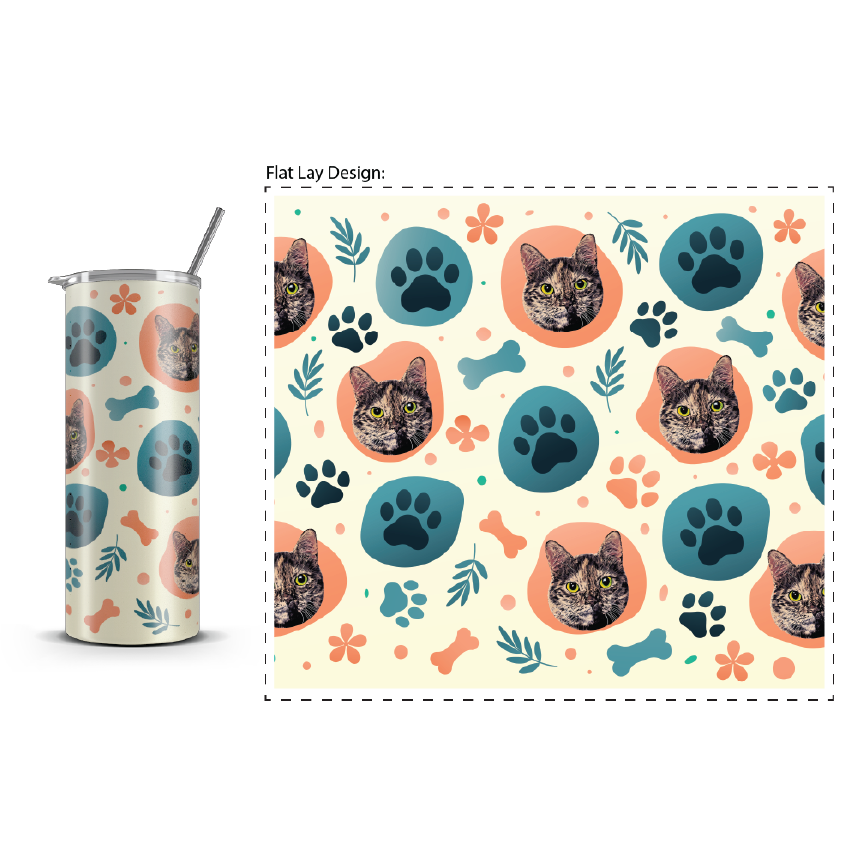 20oz. Slim Tumbler: Cat Gradient