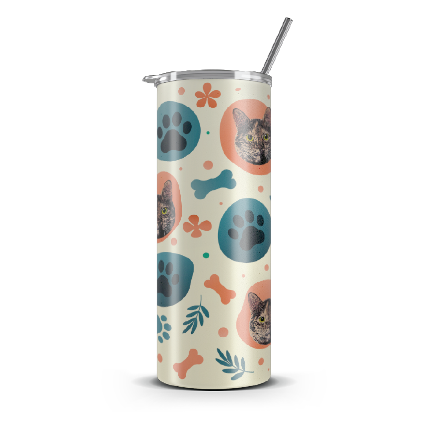 20oz. Slim Tumbler: Cat Gradient