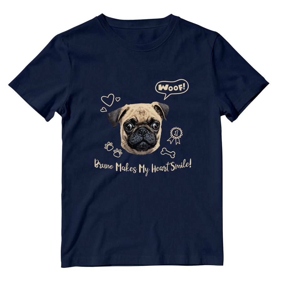 Cotton Shirt: Dog Makes My Heart Smile