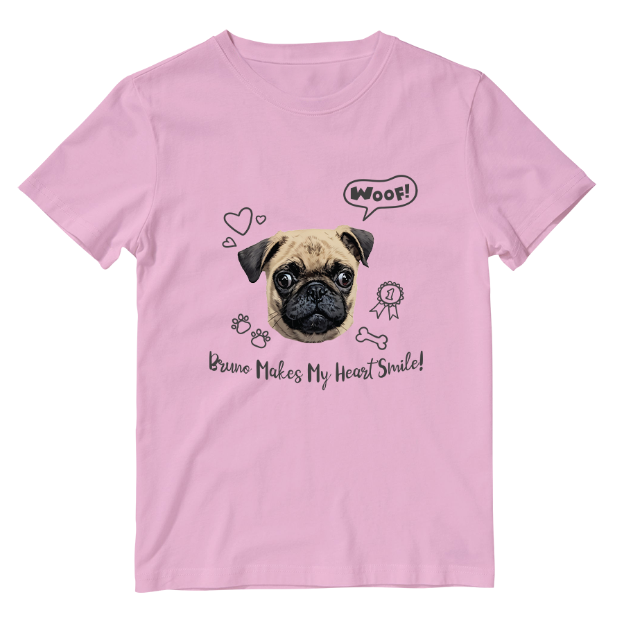 Cotton Shirt: Dog Makes My Heart Smile