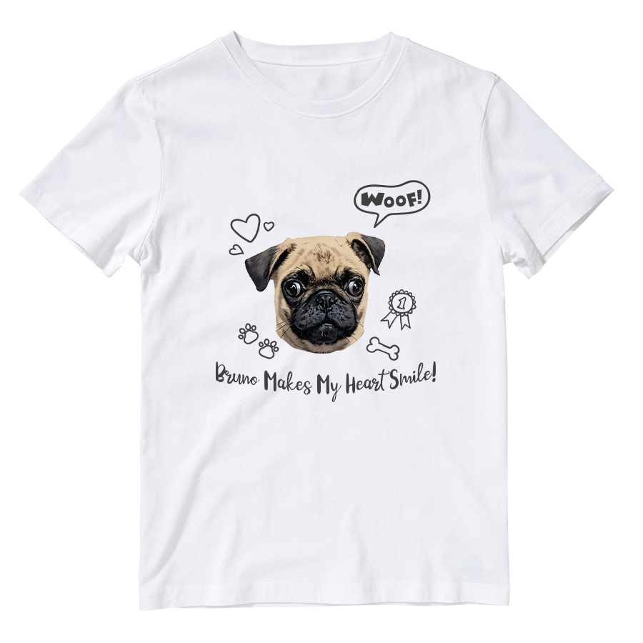 Cotton Shirt: Dog Makes My Heart Smile