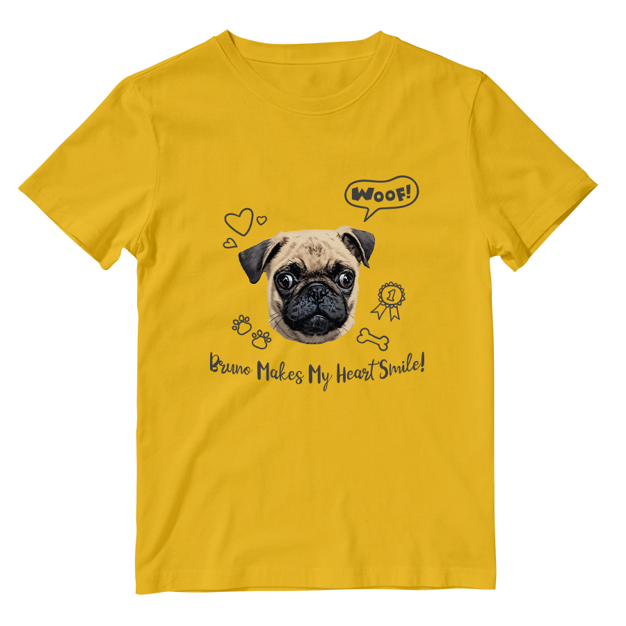 Cotton Shirt: Dog Makes My Heart Smile