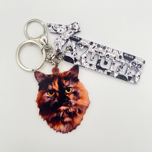 Acrylic Pet Bag Charm: Cat Name Set