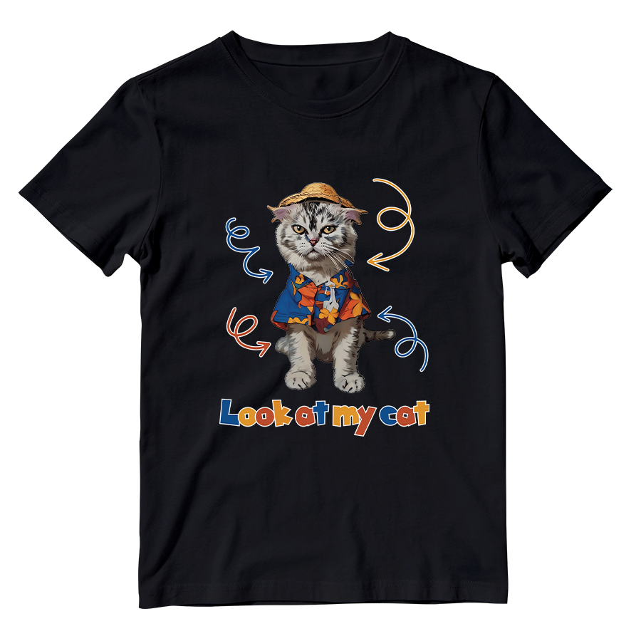 Cotton Shirt: Look at My Cat Whole Body