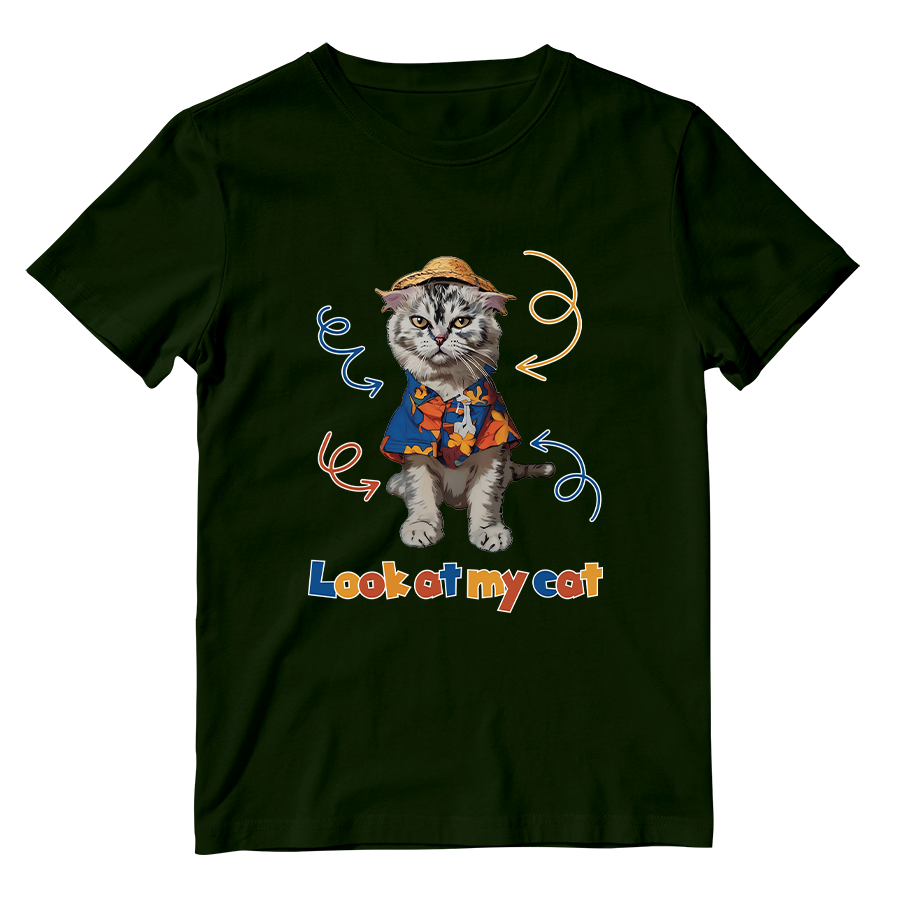 Cotton Shirt: Look at My Cat Whole Body