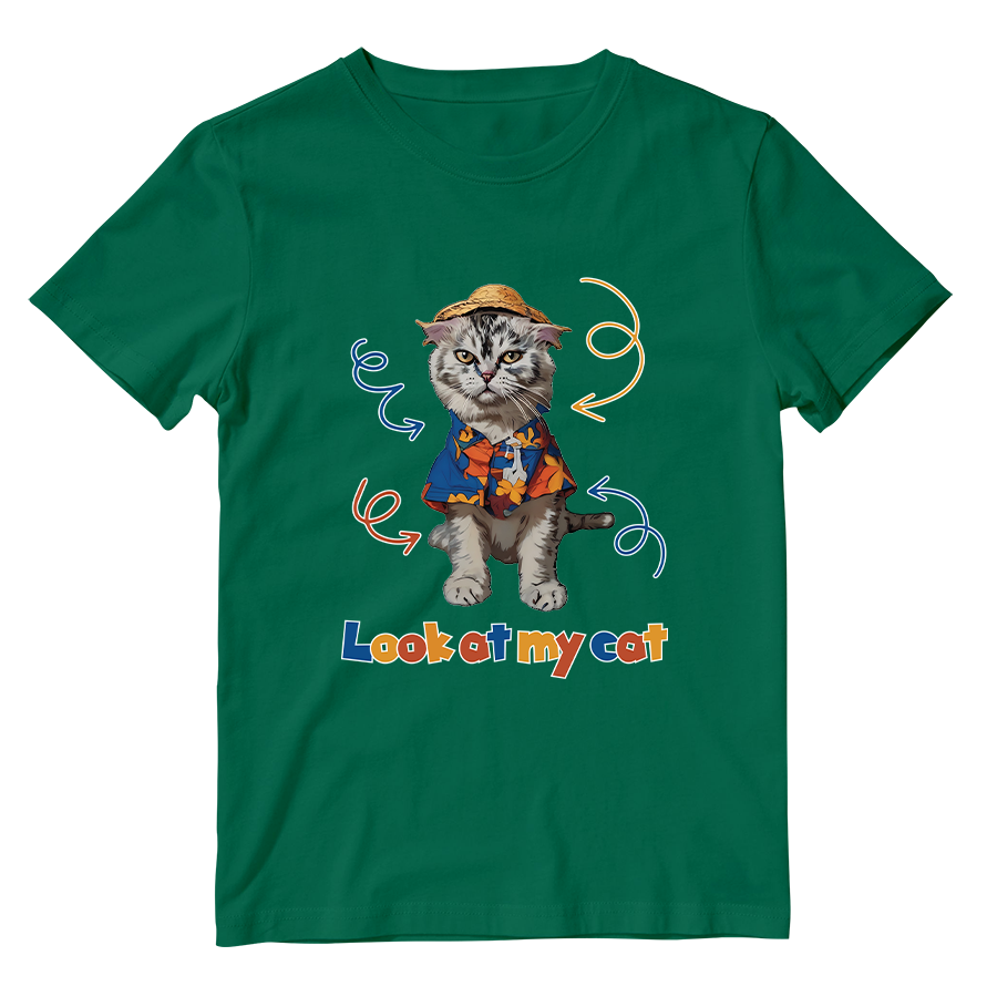 Cotton Shirt: Look at My Cat Whole Body