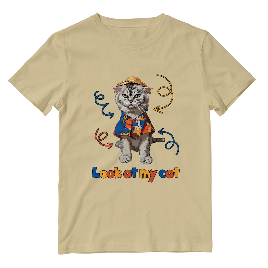 Cotton Shirt: Look at My Cat Whole Body
