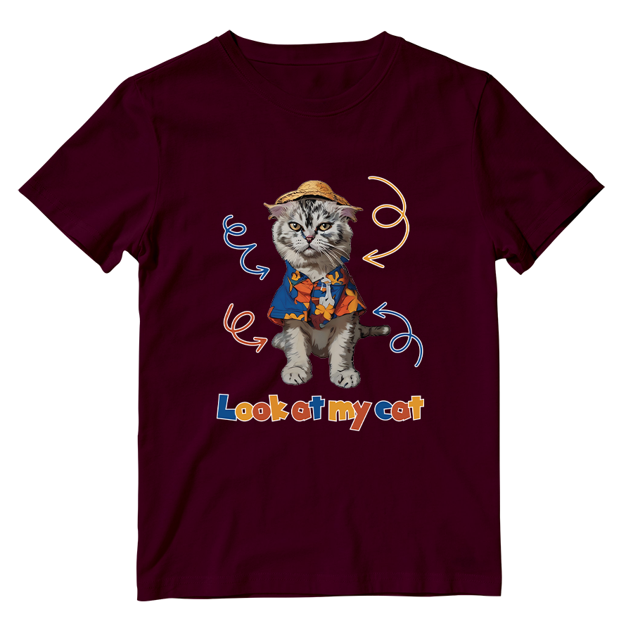 Cotton Shirt: Look at My Cat Whole Body
