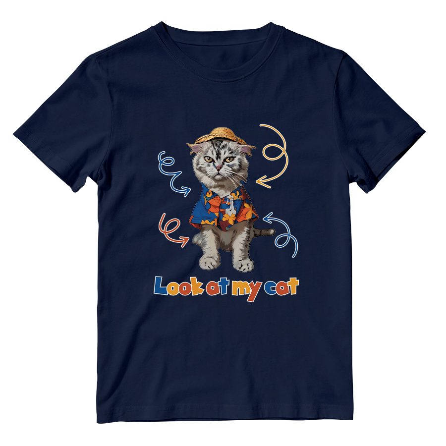 Cotton Shirt: Look at My Cat Whole Body