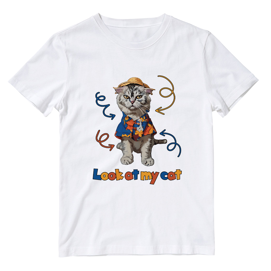 Cotton Shirt: Look at My Cat Whole Body
