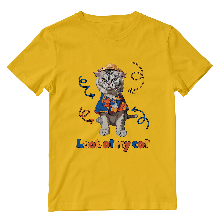 Cotton Shirt: Look at My Cat Whole Body