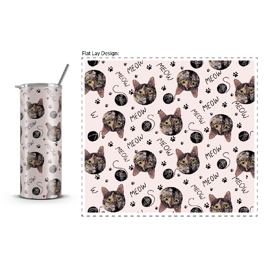 20oz. Slim Tumbler: Meow Toy