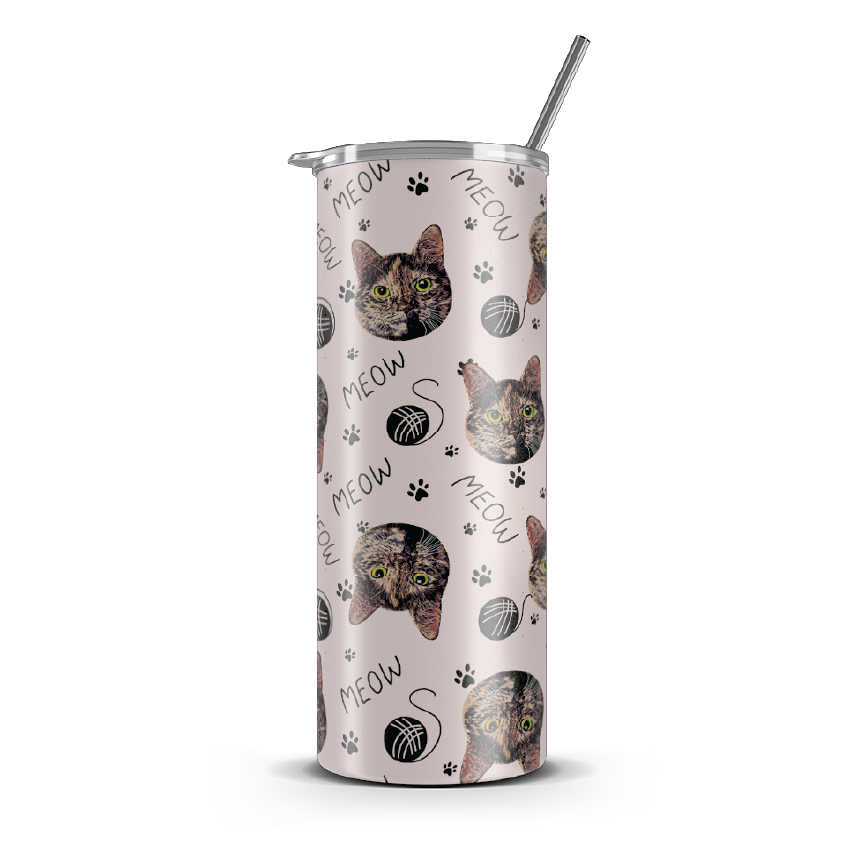 20oz. Slim Tumbler: Meow Toy