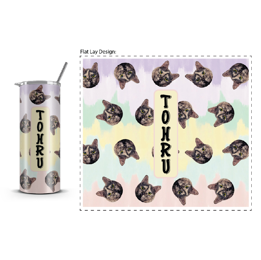 20oz. Slim Tumbler: Customizable Cat Tumbler