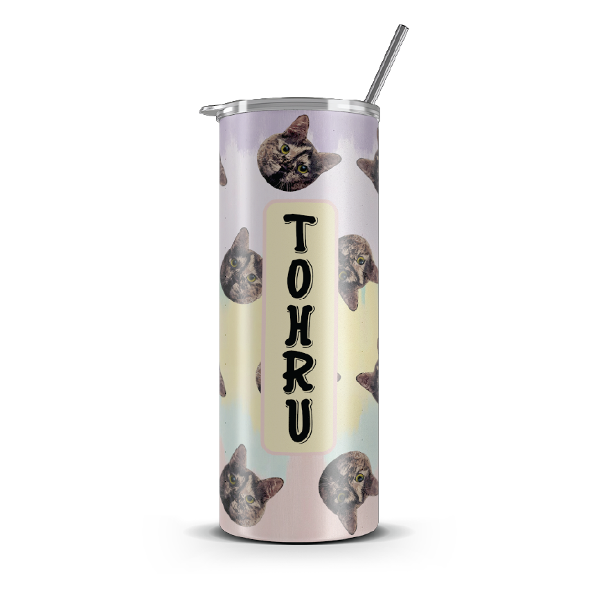 20oz. Slim Tumbler: Customizable Cat Tumbler