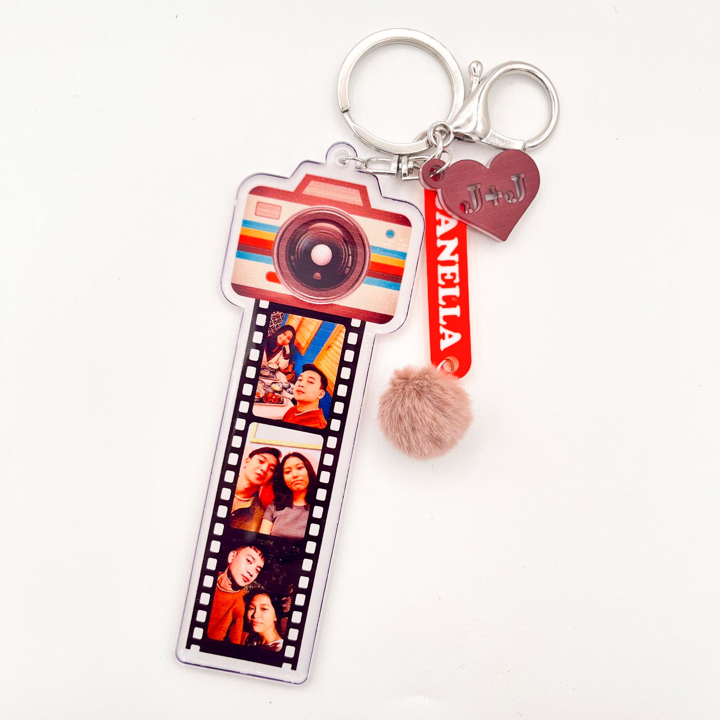 Acrylic Bag Charm: Photo Film Colorful Pompom Set