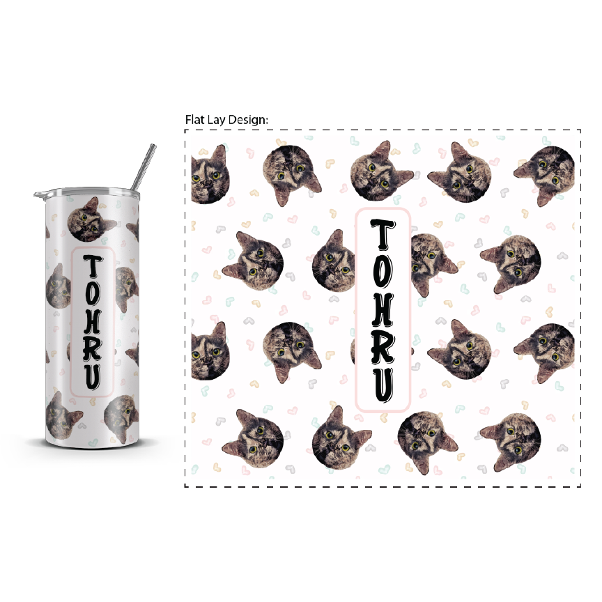20oz. Slim Tumbler: Customizable Cat Tumbler