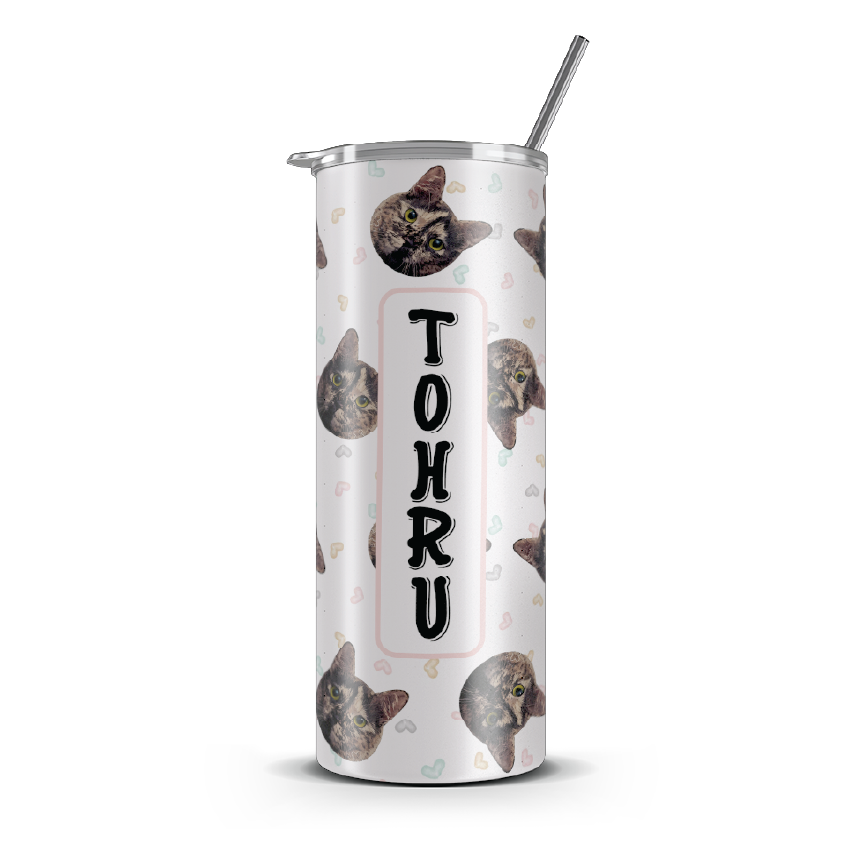 20oz. Slim Tumbler: Customizable Cat Tumbler