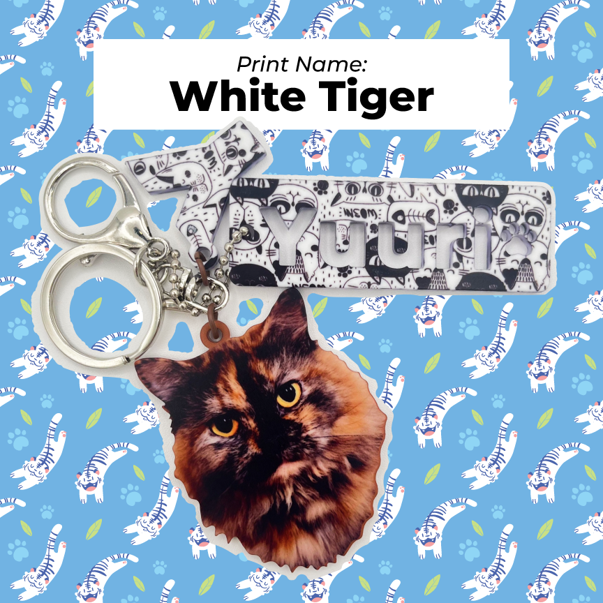 Acrylic Pet Bag Charm: Cat Name Set