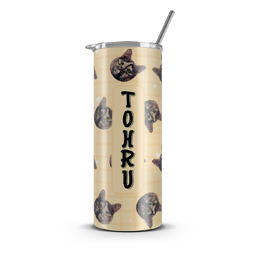 20oz. Slim Tumbler: Customizable Cat Tumbler