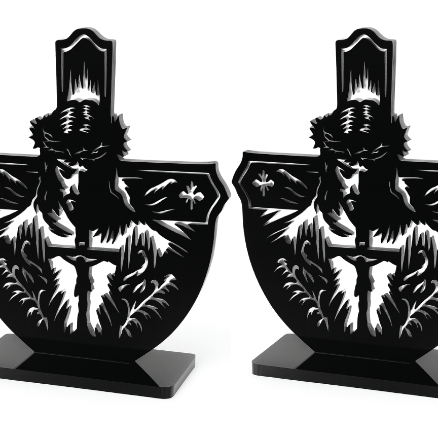 Acrylic Standing Decor: Jesus Face Cross