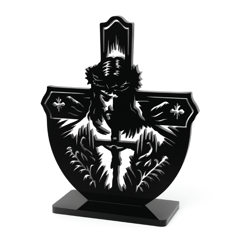 Acrylic Standing Decor: Jesus Face Cross