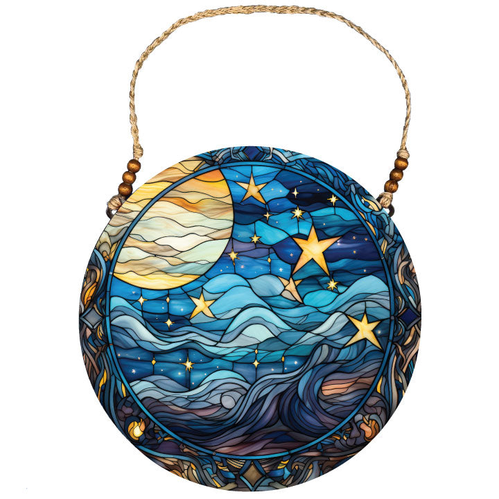Acrylic Circular Wall Decor: Night Sky Light
