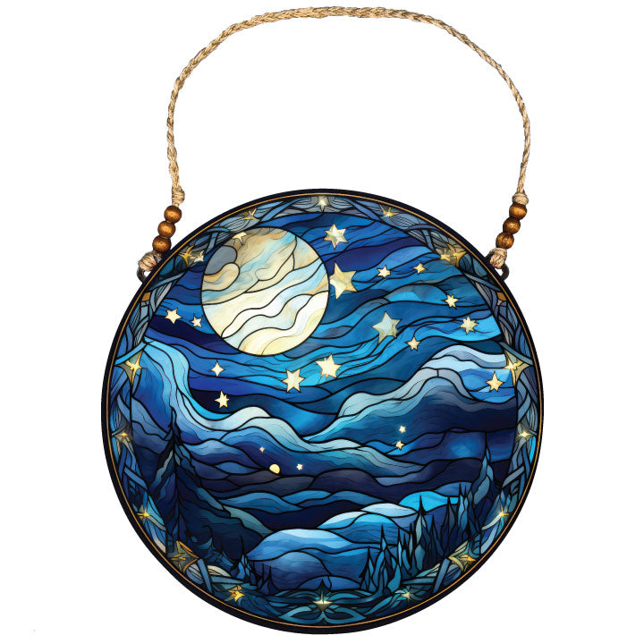 Acrylic Circular Wall Decor: Starlit Sky