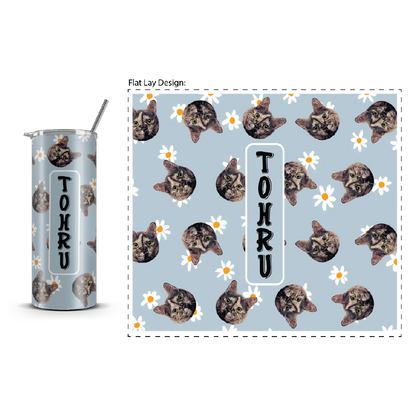 20oz. Slim Tumbler: Customizable Cat Tumbler