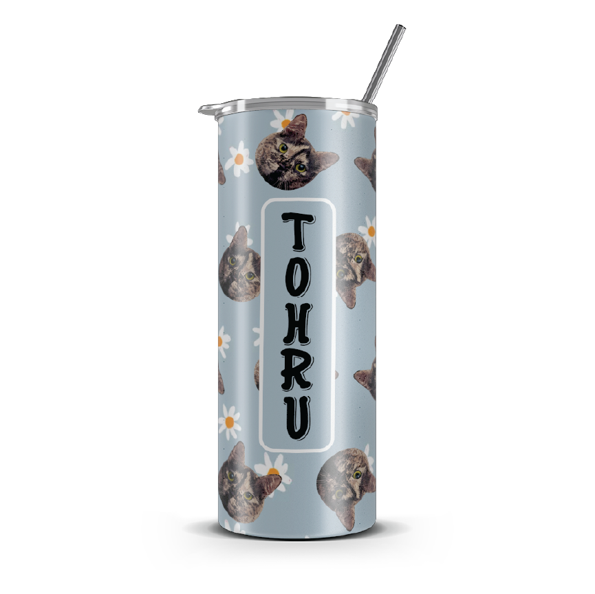 20oz. Slim Tumbler: Customizable Cat Tumbler