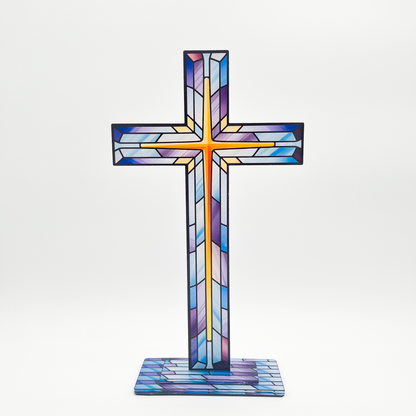 Acrylic Cross: Blue Gold