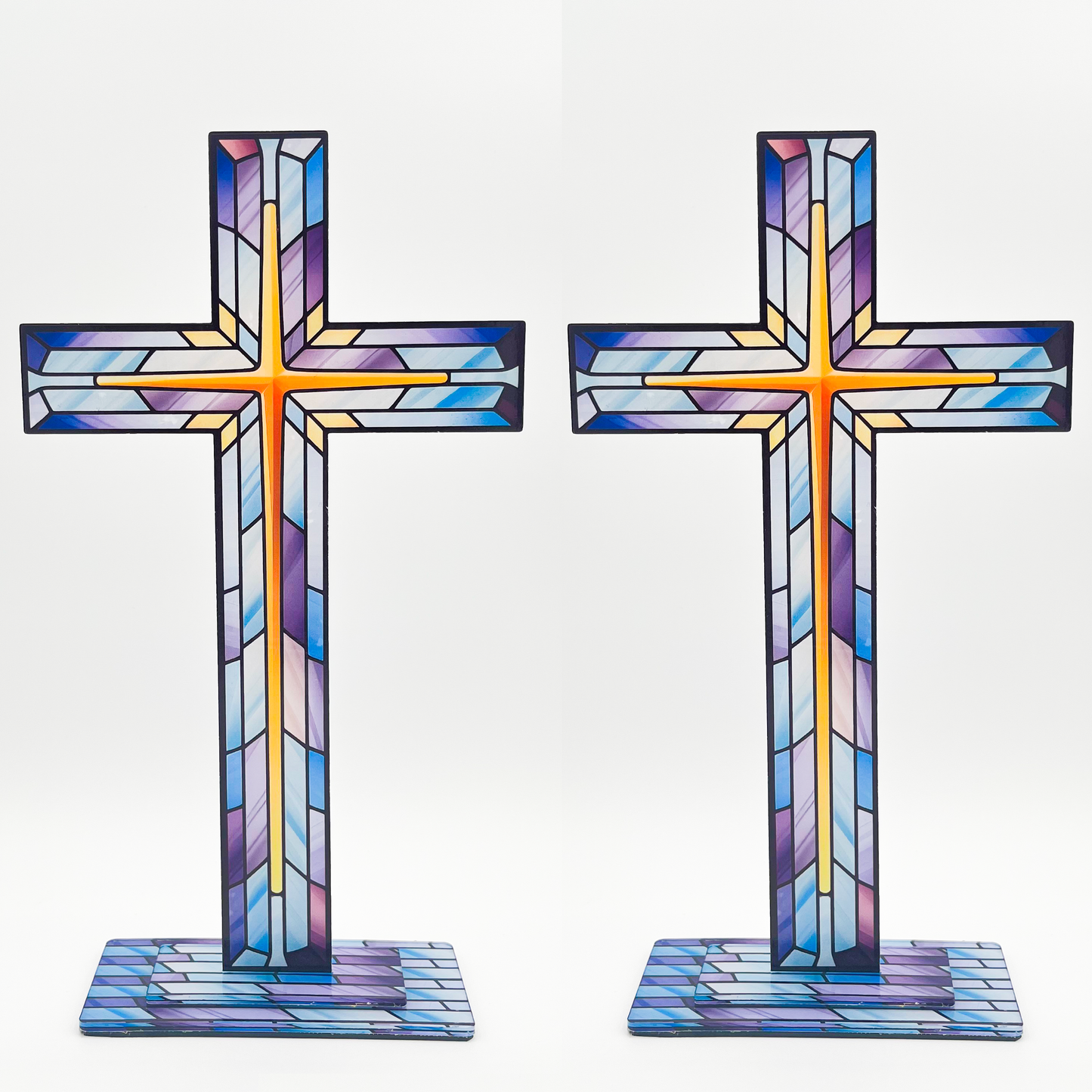 Acrylic Cross: Blue Gold