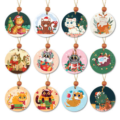 Acrylic Christmas Ornament: Cat Set 2