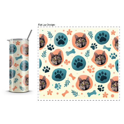 20oz. Slim Tumbler: Cat Gradient