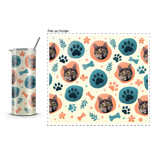 20oz. Slim Tumbler: Cat Gradient