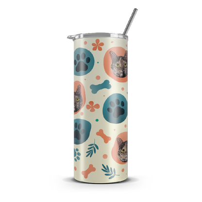 20oz. Slim Tumbler: Cat Gradient