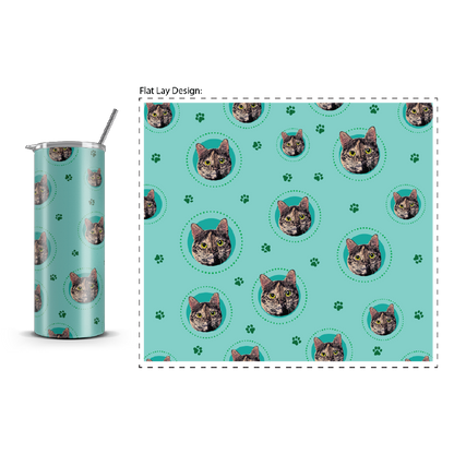 20oz. Slim Tumbler: Green Paws